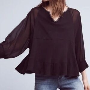 Anthropologie Akemi + Kin Fenn Dolman Blouse Black Size Small
